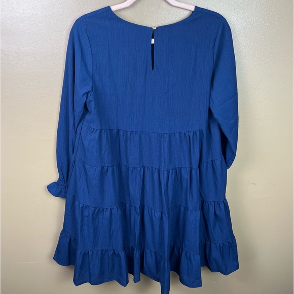 NEW Navy Blue Ruffle Dress Women's Small - Picture 3 of 15